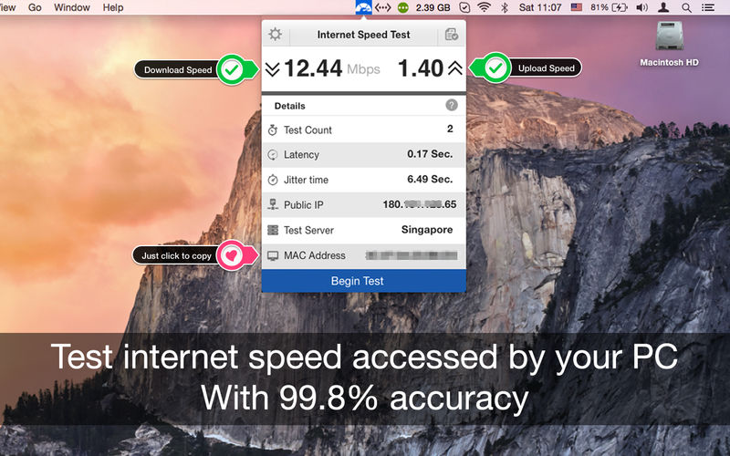 Internet Speed Test for Mac v4.1 中文版 Internet速度测试应用-Mac猫