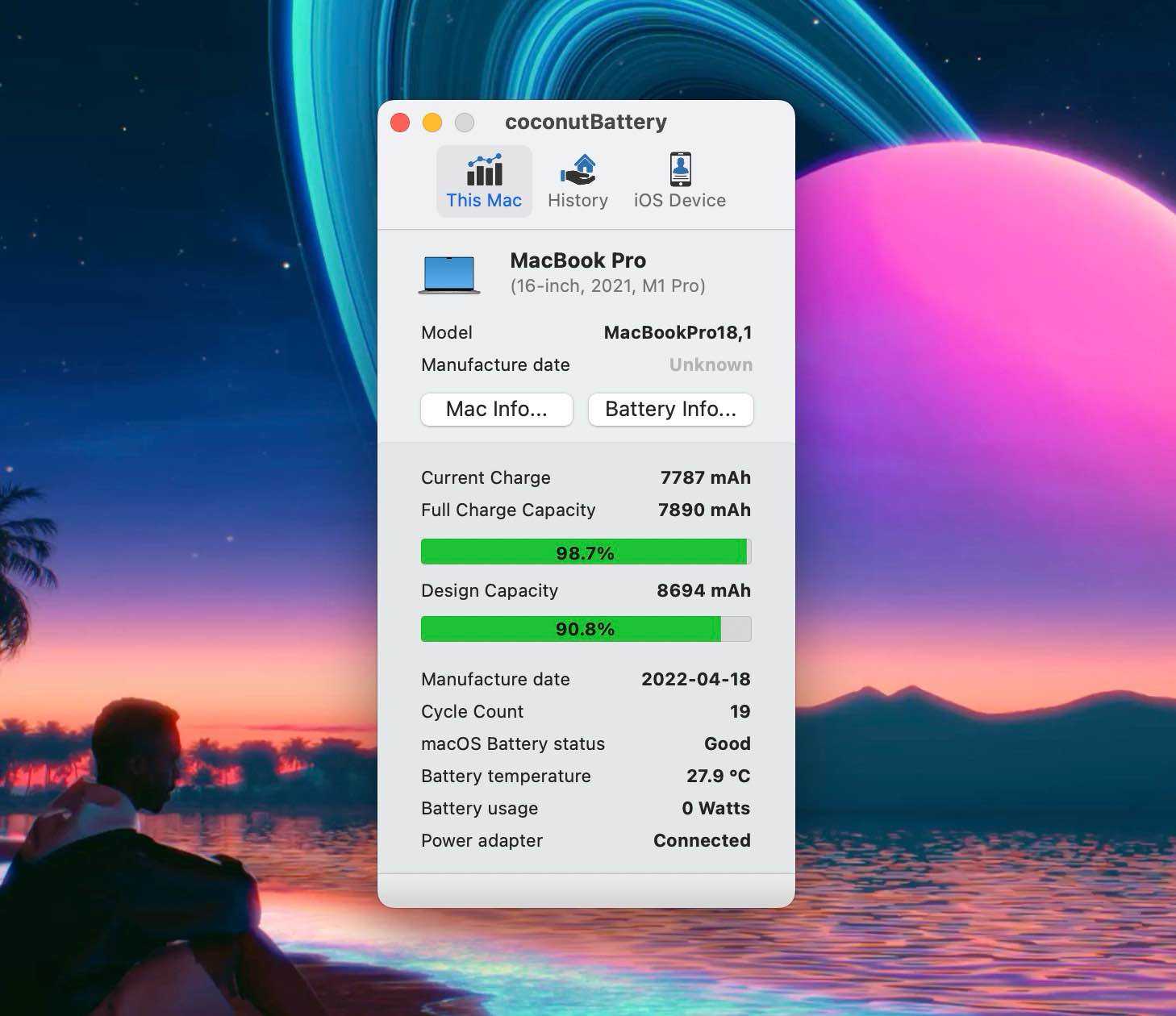 coconutBattery for Mac v4.2.2b 电池质量检测工具