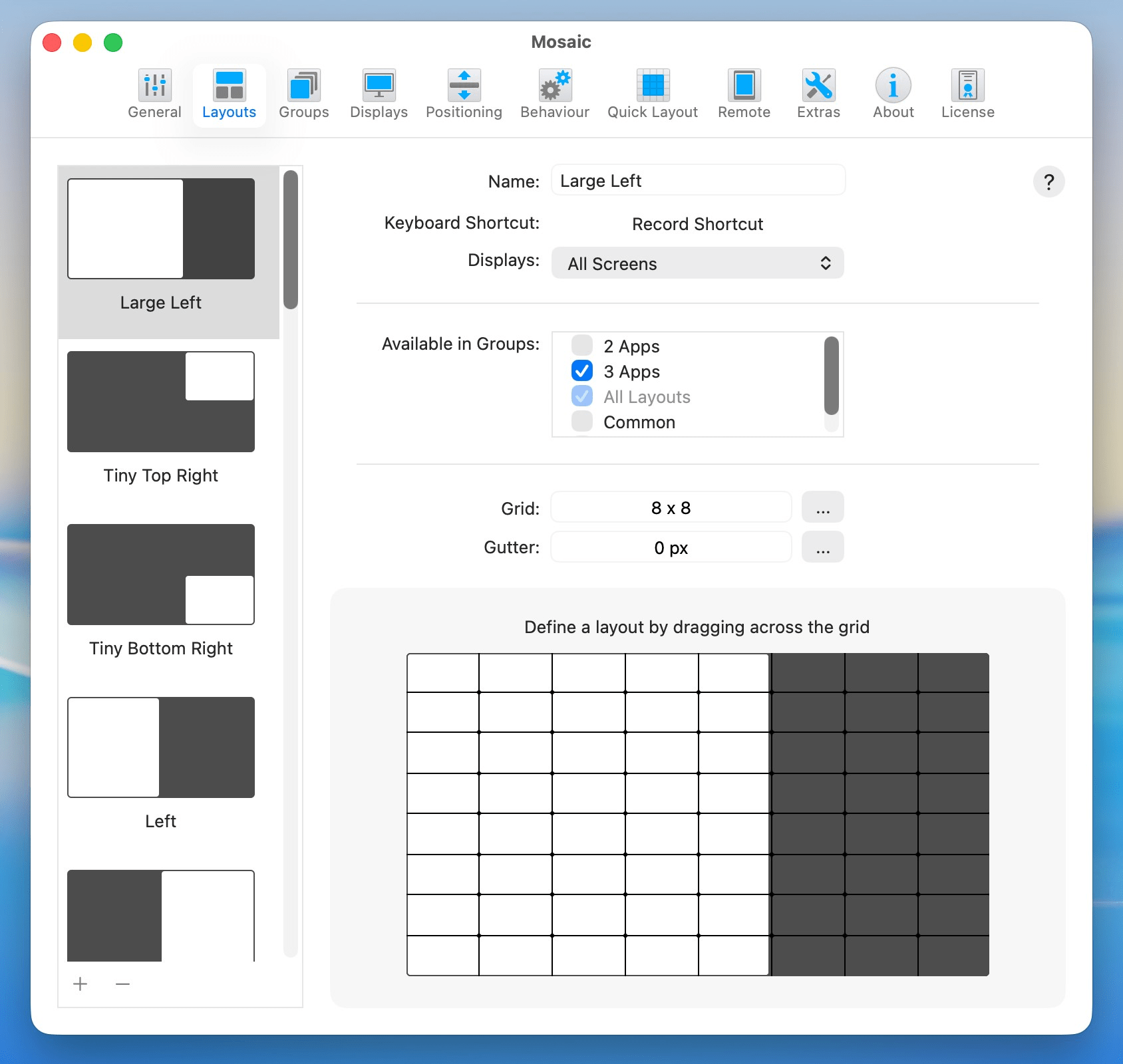 Mosaic Pro for Mac v1.5.1 窗口管理工具