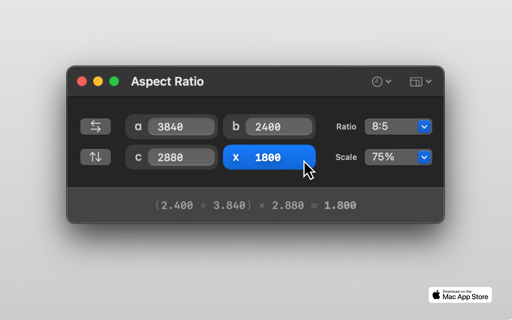 Aspect Ratio for Mac v3.5 三法则计算器
